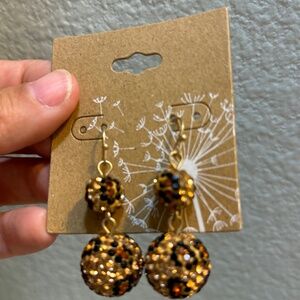 Leopard Fireball Drop Earring